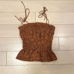 Leopard Print Smocked Top